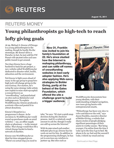 Young philanthropists go high-tech to reach lofty giving goals